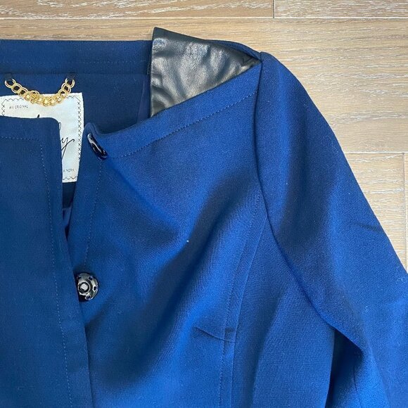 Milly Cropped Blazer with Lamb Leather | 10 - Picture 3 of 6